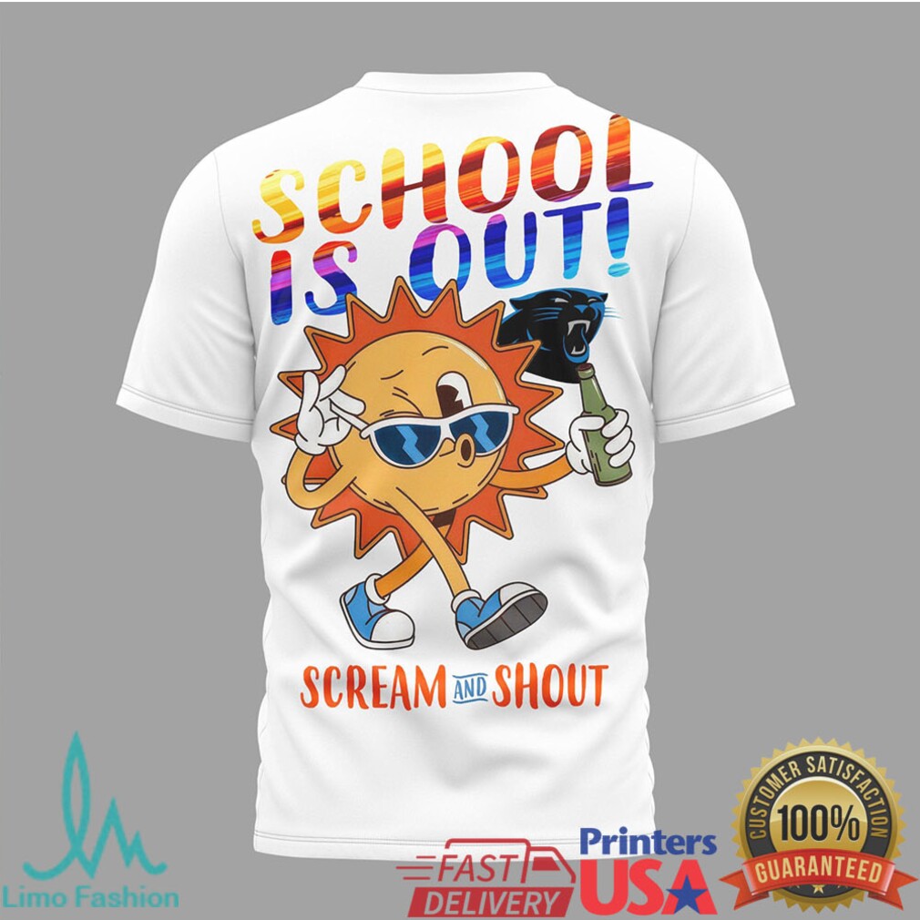 Carolina Panthers School Is Out Hello Summer T Shirt Retro Sun Fan Apparel - Limotees LLC