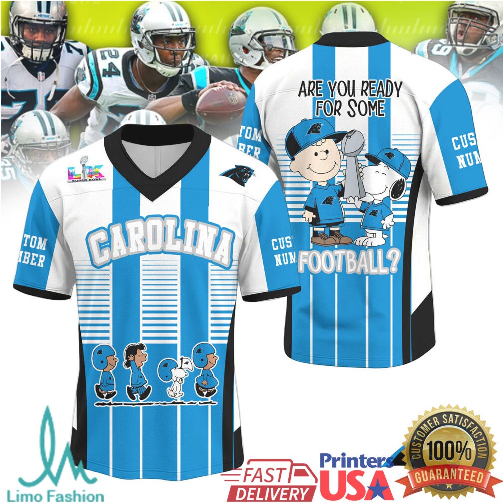 Carolina Panthers Snoopy Charlie Brown Nfl Football Jersey Shirt - Limotees LLC