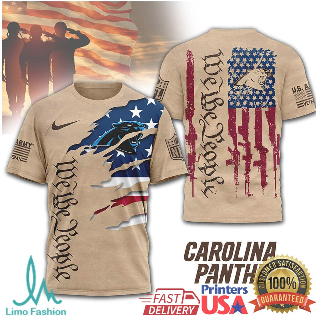 Carolina Panthers We The People American Flag Tactical Tee - Limotees LLC
