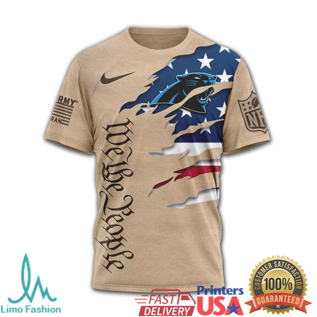 Carolina Panthers We The People American Flag Tactical Tee - Limotees LLC