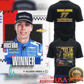 Carson Hocevar #77 Talladega Winner NASCAR Cup Series Commemorative T Shirt - Limotees LLC