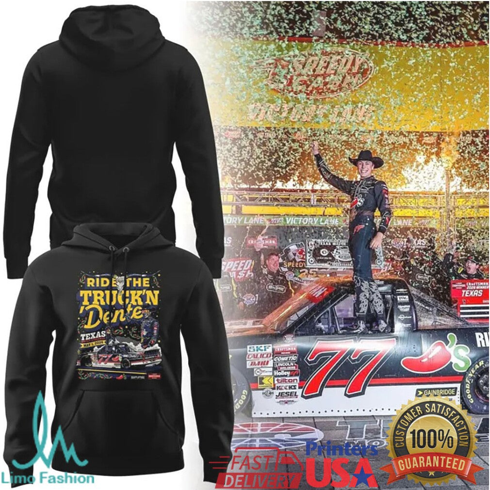 Carson Hocevar “Ride The Truck'n Dente” Texas Motor Speedway Winner T Shirt - Limotees LLC
