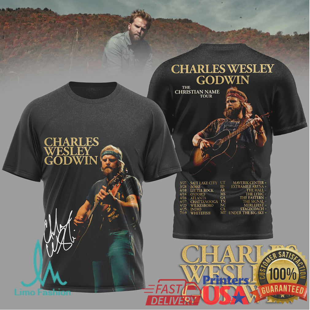 Charles Wesley Godwin “The Christian Name Tour” 2026 Concert T Shirt
