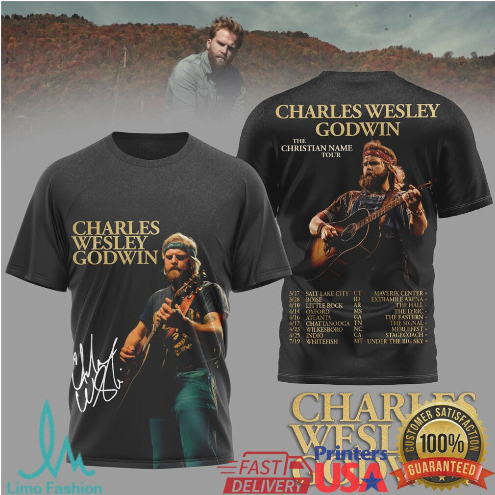 Charles Wesley Godwin “The Christian Name Tour” 2026 Concert T Shirt