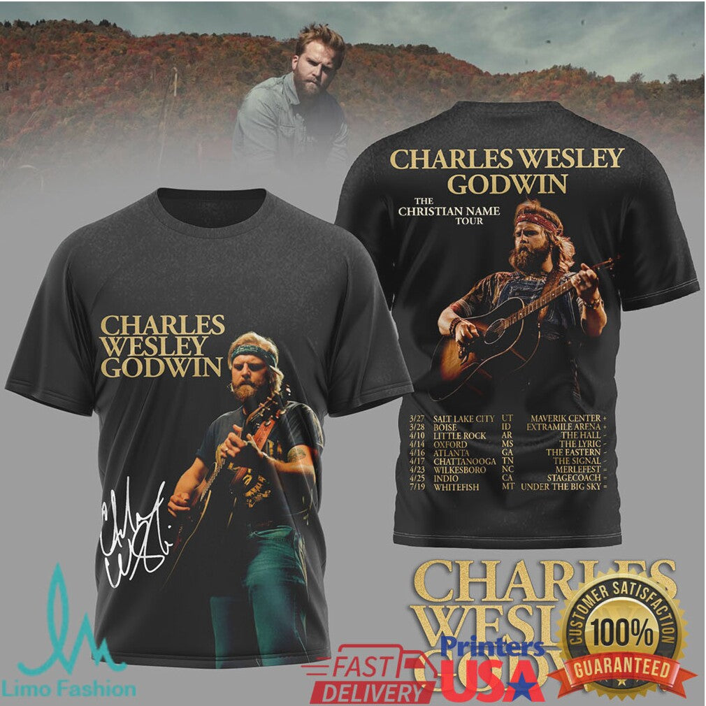 Charles Wesley Godwin “The Christian Name Tour” 2026 Concert T Shirt