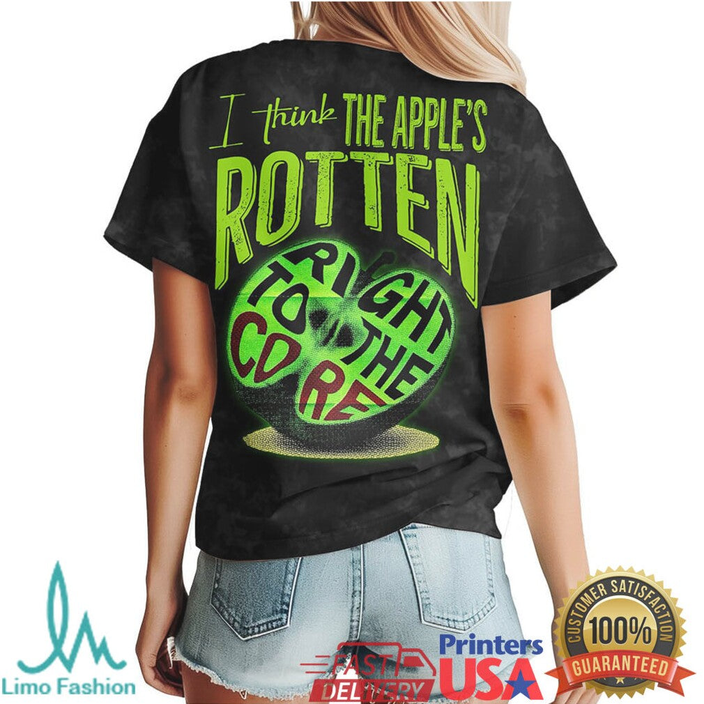 Charli XCX Brat Album Apple Rotten Right To The Core Graphic T Shirt - Limotees LLC