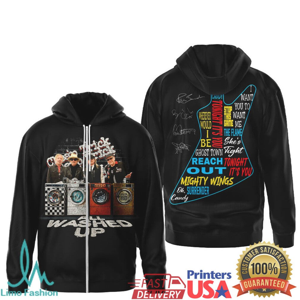 Cheap Trick All Washed Up Guitar Lyric Black Graphic T Shirt - Limotees LLC