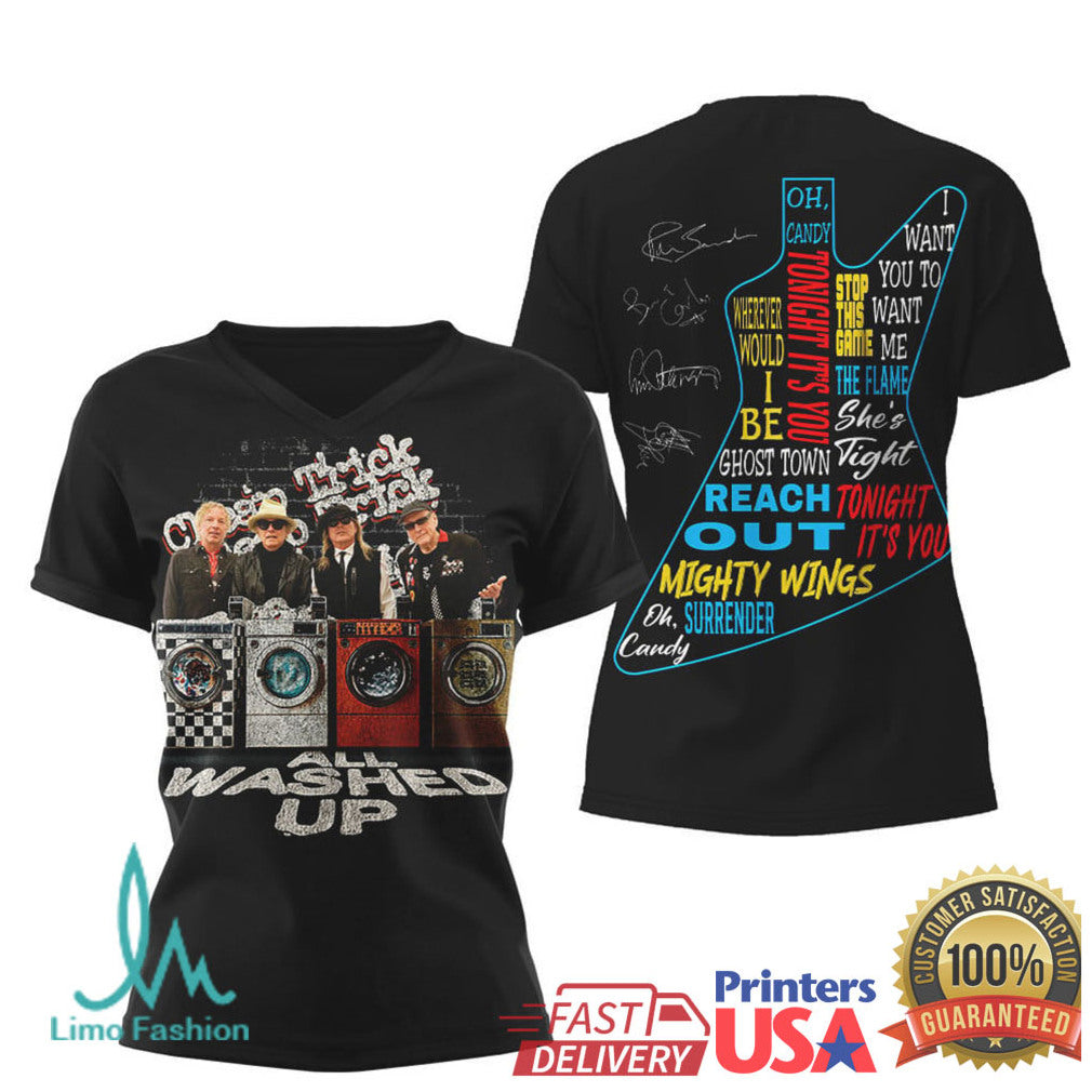 Cheap Trick All Washed Up Guitar Lyric Black Graphic T Shirt - Limotees LLC