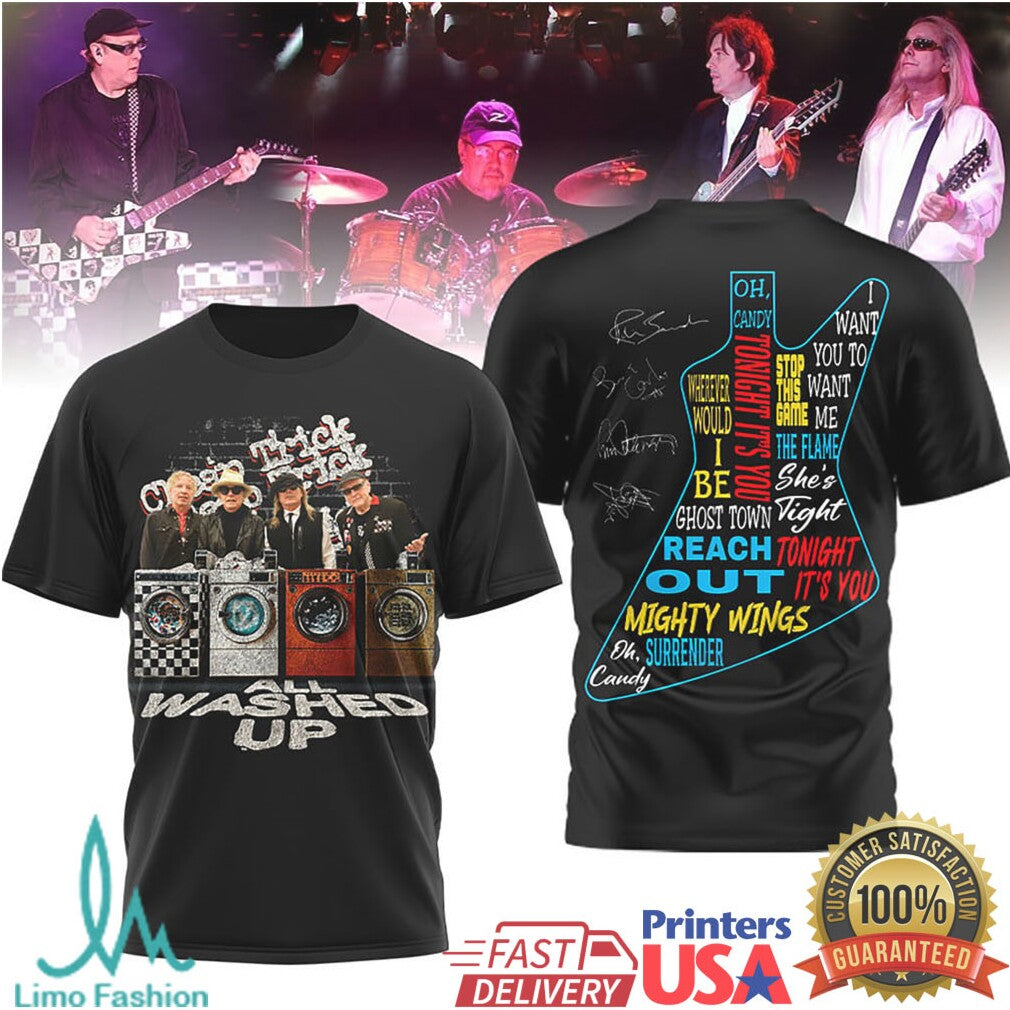 Cheap Trick All Washed Up Guitar Lyric Black Graphic T Shirt - Limotees LLC