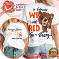 Chicago Bears American Heart Month In February We Wear Red T Shirt - Limotees LLC