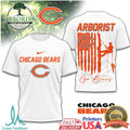 Chicago Bears Arborist Tree Service Silhouette Flag Graphic Tee - Limotees LLC