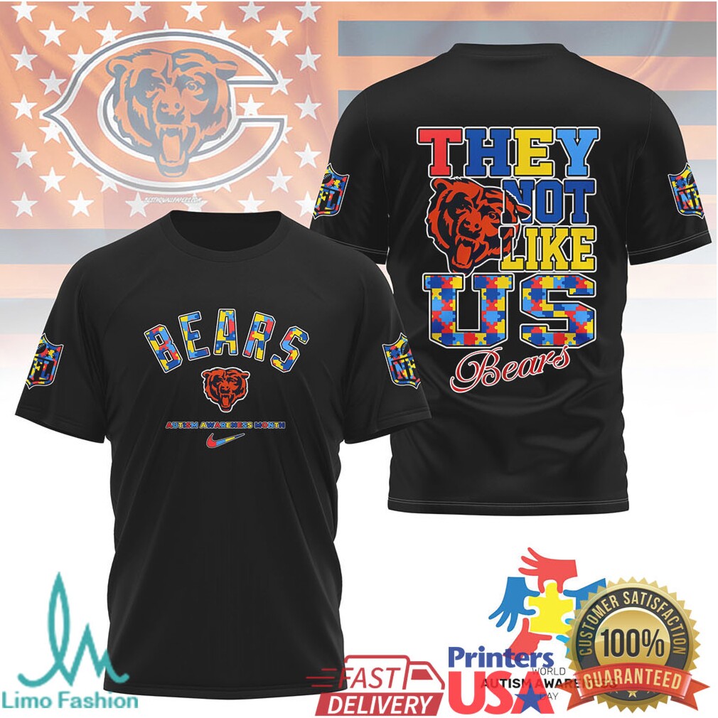 Chicago Bears Autism Awareness They Not Like Us T Shirt - Limotees LLC