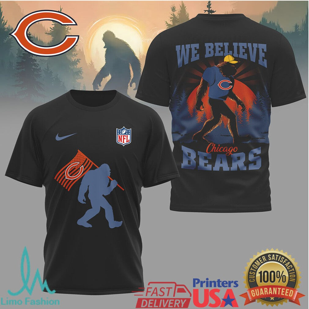 Chicago Bears Bigfoot We Believe NFL Fan T Shirt - Limotees LLC