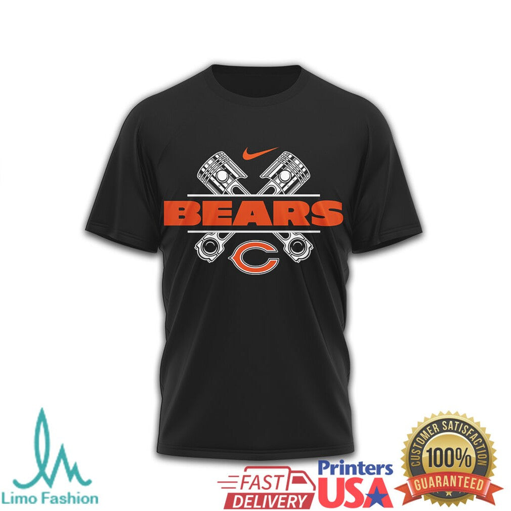 Chicago Bears Biker Style “Live to Ride” Motorcycle Graphic T Shirt - Limotees LLC