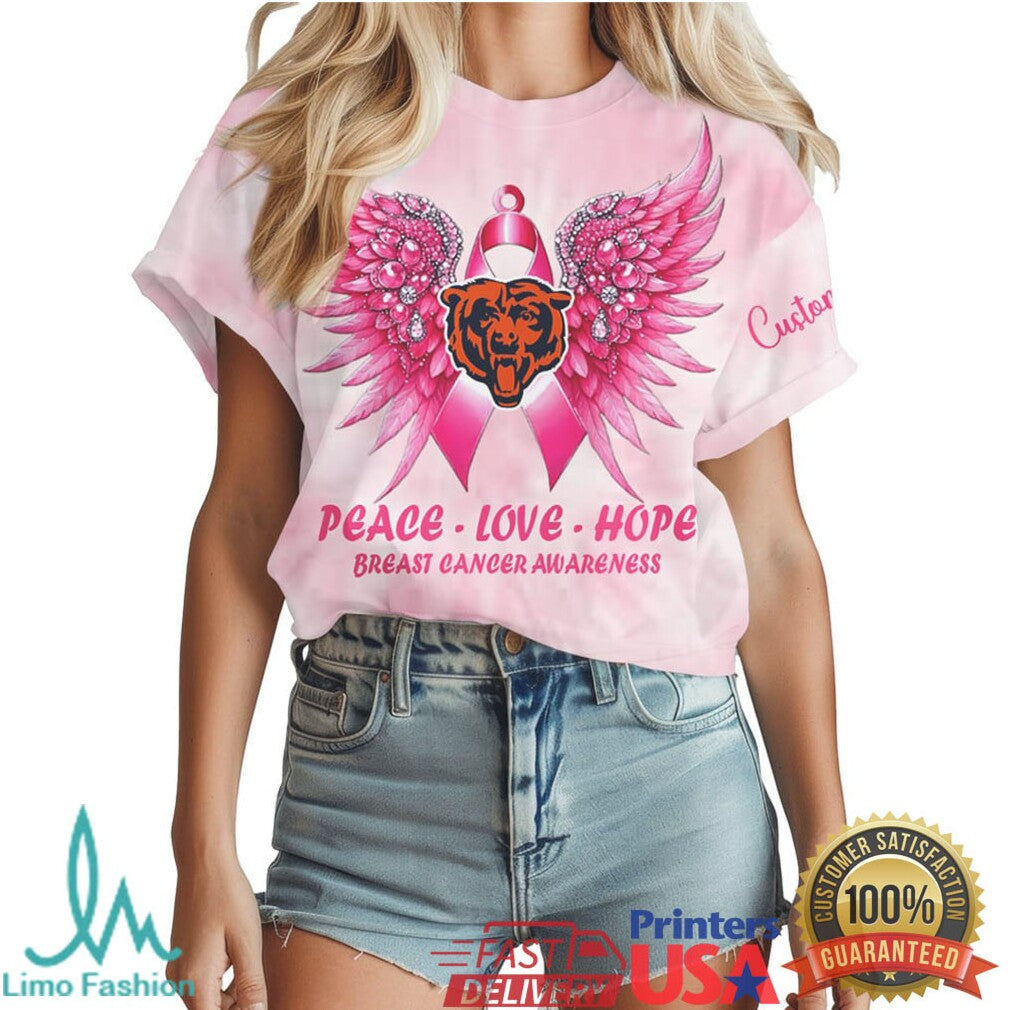 Chicago Bears Breast Cancer Awareness Pink Tie Dye Hope For A Cure T Shirt - Limotees LLC