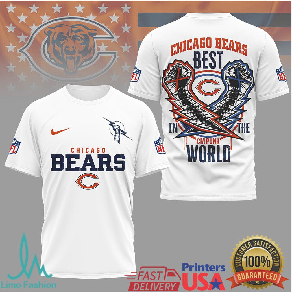 Chicago Bears CM Punk Best In The World Graphic T Shirt - Limotees LLC