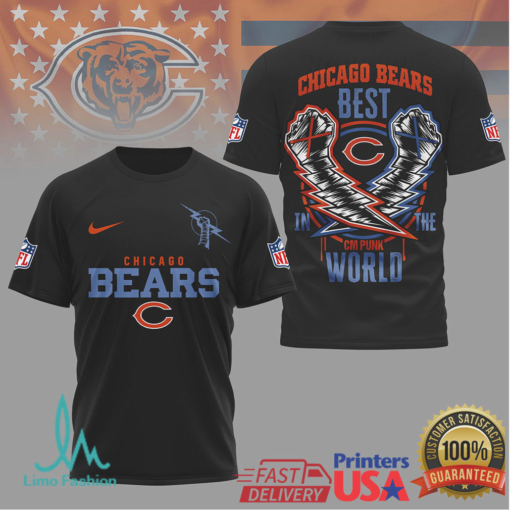 Chicago Bears CM Punk Best In The World Graphic T Shirt - Limotees LLC