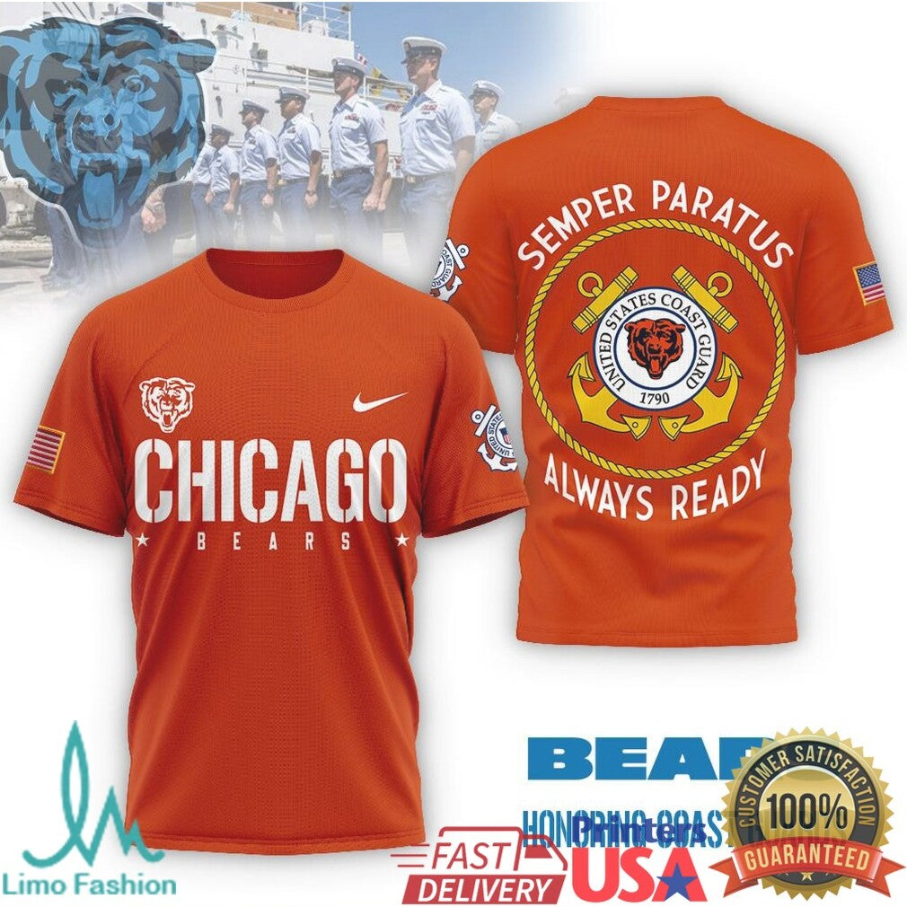 Chicago Bears Coast Guard Always Ready T Shirt - Limotees LLC