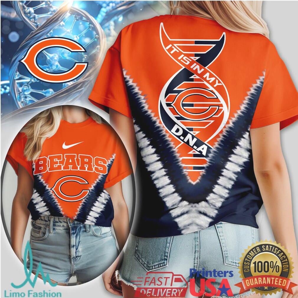 Chicago Bears DNA “C” Logo Graphic Orange & Navy T Shirt - Limotees LLC