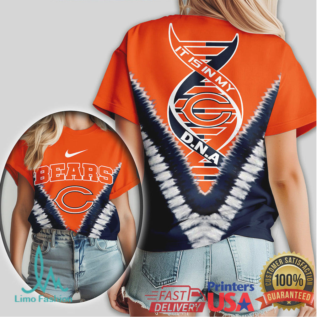 Chicago Bears DNA “C” Logo Graphic Orange & Navy T Shirt - Limotees LLC
