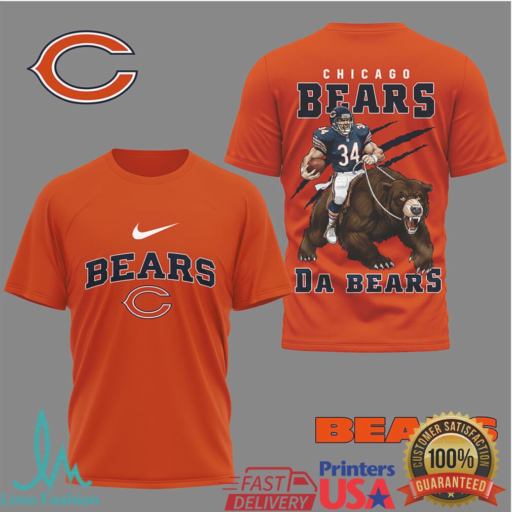 Chicago Bears “Da Bears” Grizzly Rider Vintage Graphic T Shirt - Limotees LLC