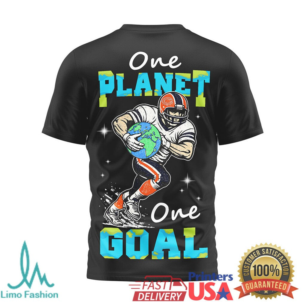 Chicago Bears Earth Day One Planet One Goal Football T Shirt - Limotees LLC