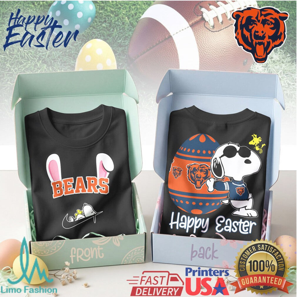 Chicago Bears Easter Snoopy Graphic T Shirt NFL Football Easter Gift - Limotees LLC