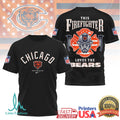 Chicago Bears Firefighter Duty & Pride Nfl Logo Graphic Tee - Limotees LLC