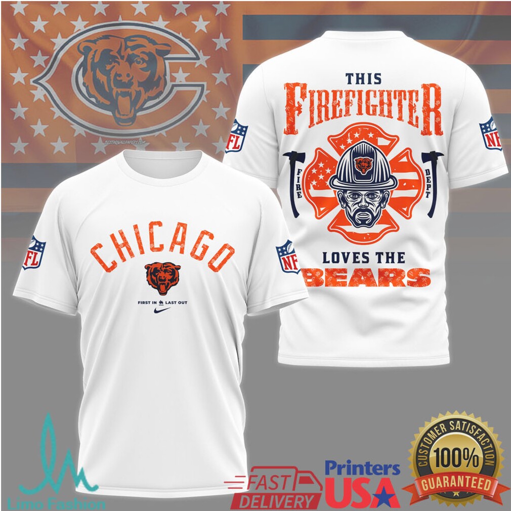Chicago Bears Firefighter Duty & Pride Nfl Logo Graphic Tee - Limotees LLC