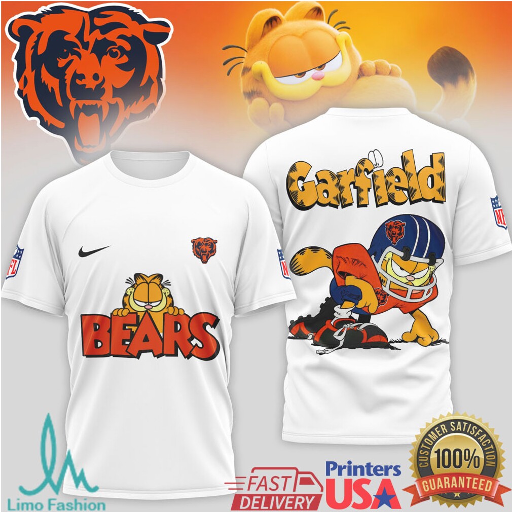 Chicago Bears Garfield Funny Cartoon Sports Graphic T Shirt - Limotees LLC