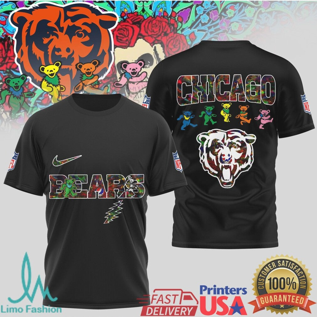 Chicago Bears Grateful Dead Dancing Bears Football T Shirt