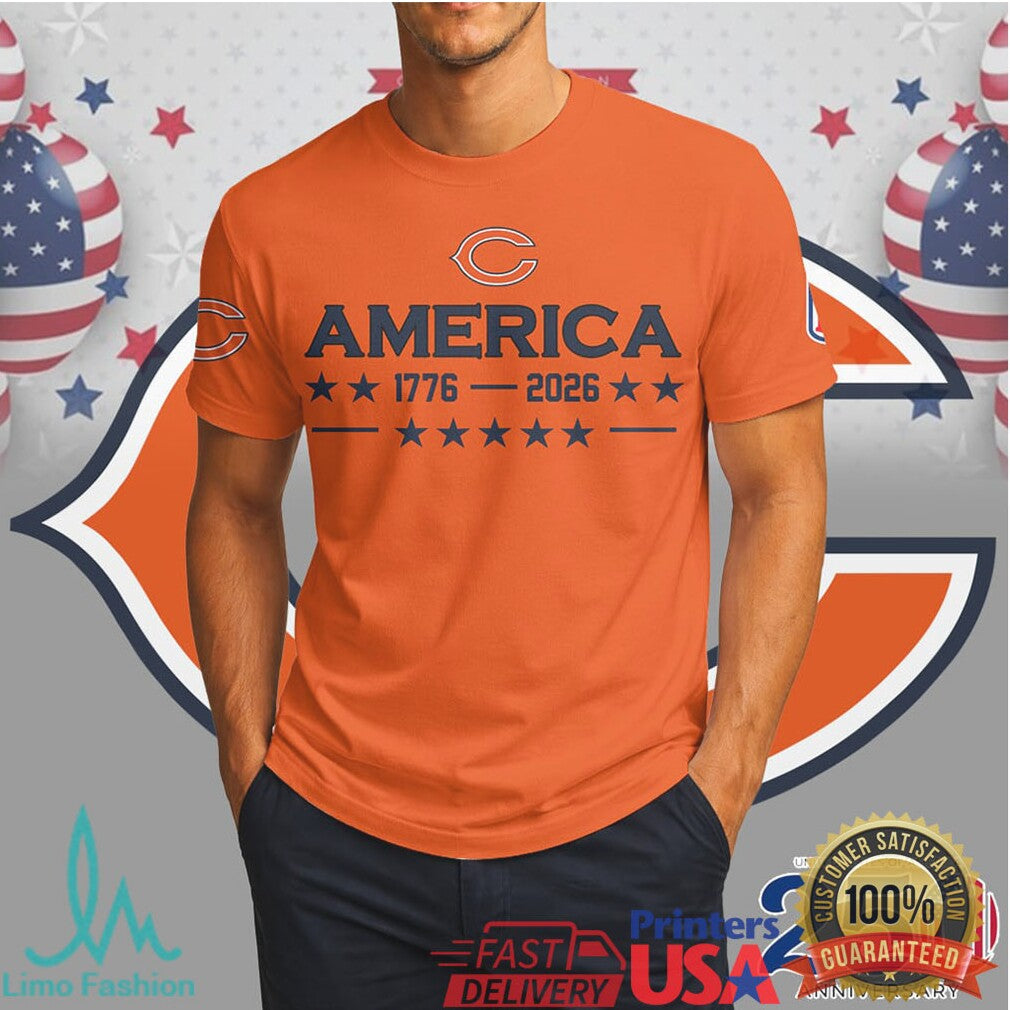 Chicago Bears Happy 250th Anniversary America Skull NFL T Shirt - Limotees LLC