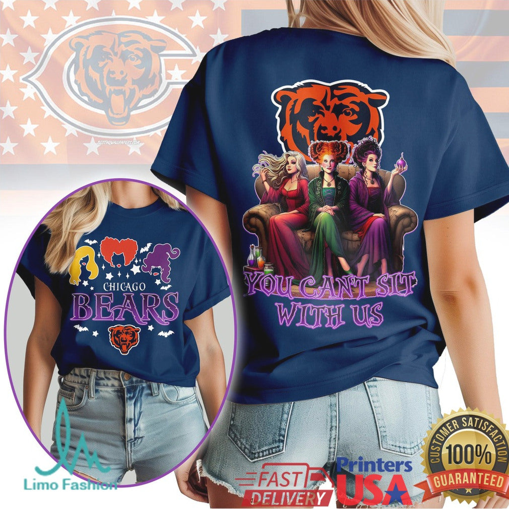 Chicago Bears Hocus Pocus Sanderson Sisters You Can't Sit With Us Halloween T Shirt - Limotees LLC