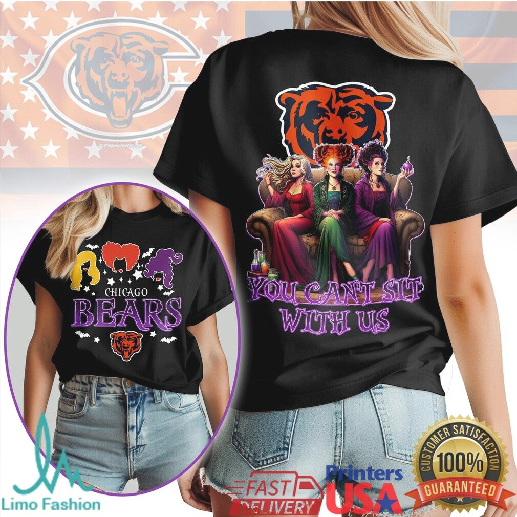 Chicago Bears Hocus Pocus Sanderson Sisters You Can't Sit With Us Halloween T Shirt - Limotees LLC