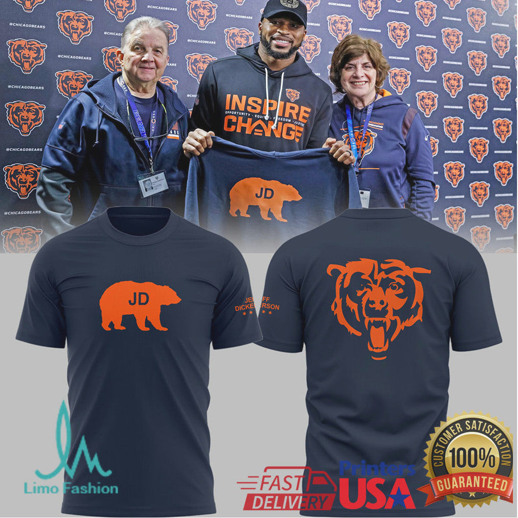 Chicago Bears Jeff Dickerson JD Memorial Bear Logo Tribute Shirt - Limotees LLC