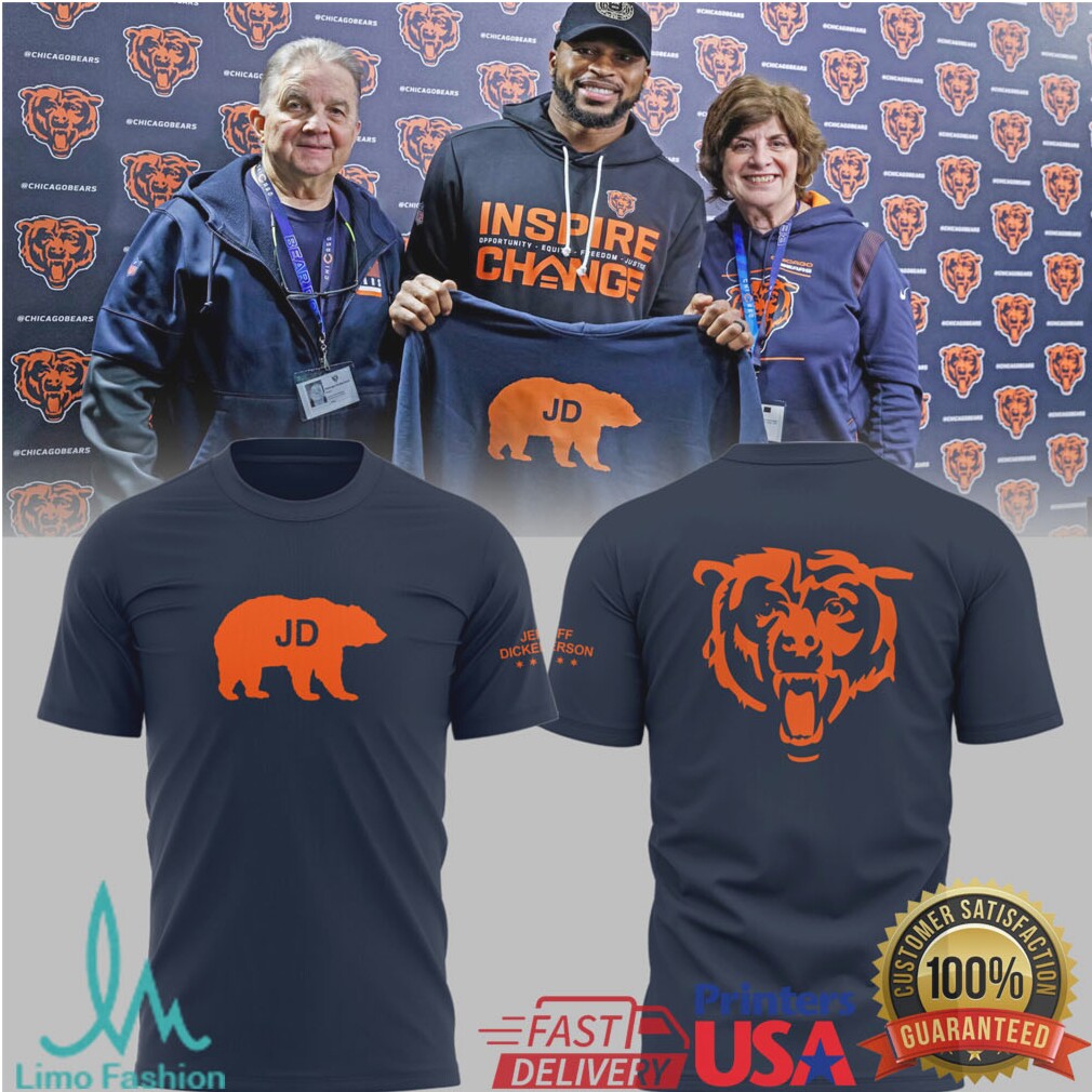 Chicago Bears Jeff Dickerson JD Memorial Bear Logo Tribute Shirt - Limotees LLC