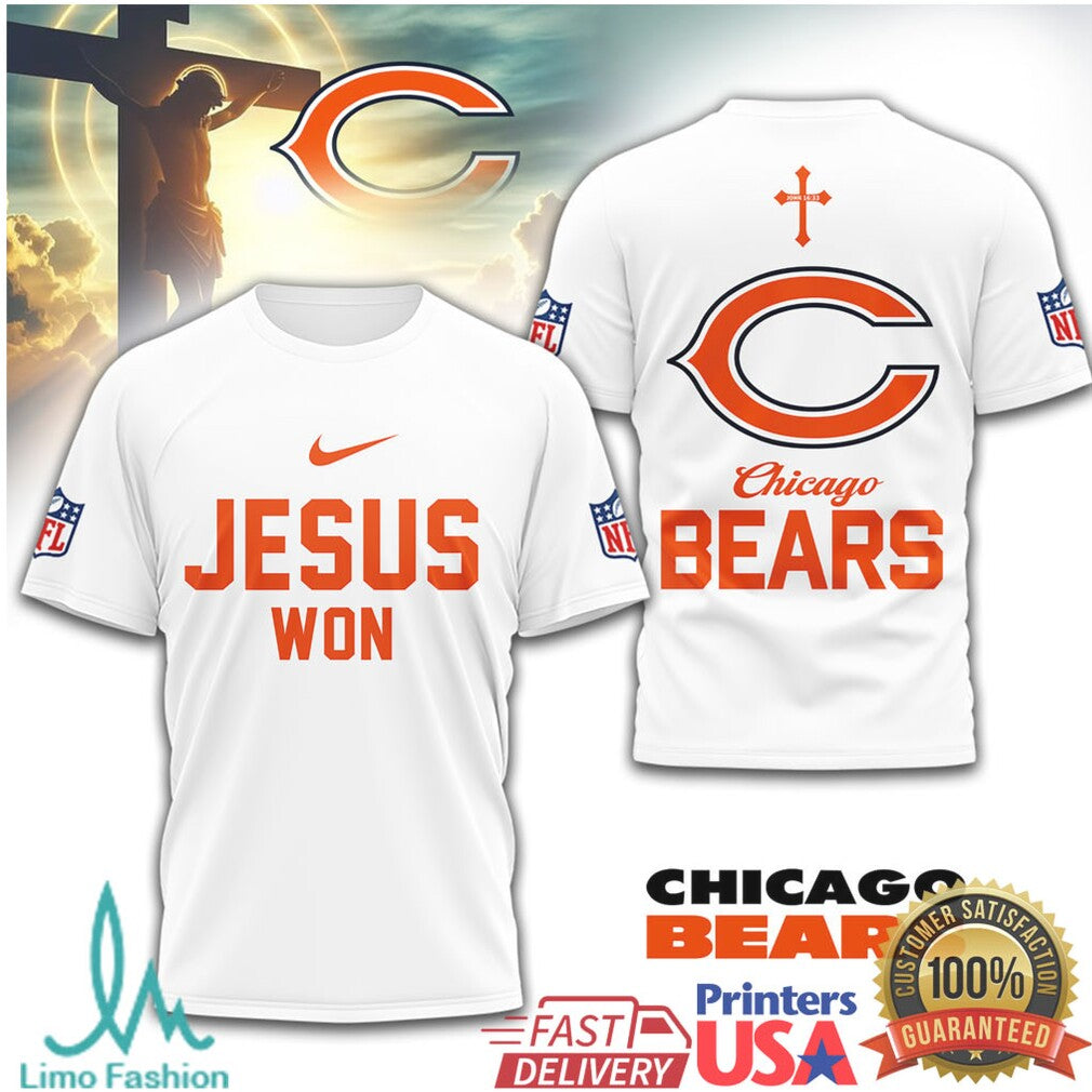 Chicago Bears Jesus Won NFL Christian T Shirt - Limotees LLC
