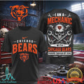 Chicago Bears Mechanic Skull Pistons T Shirt - Limotees LLC