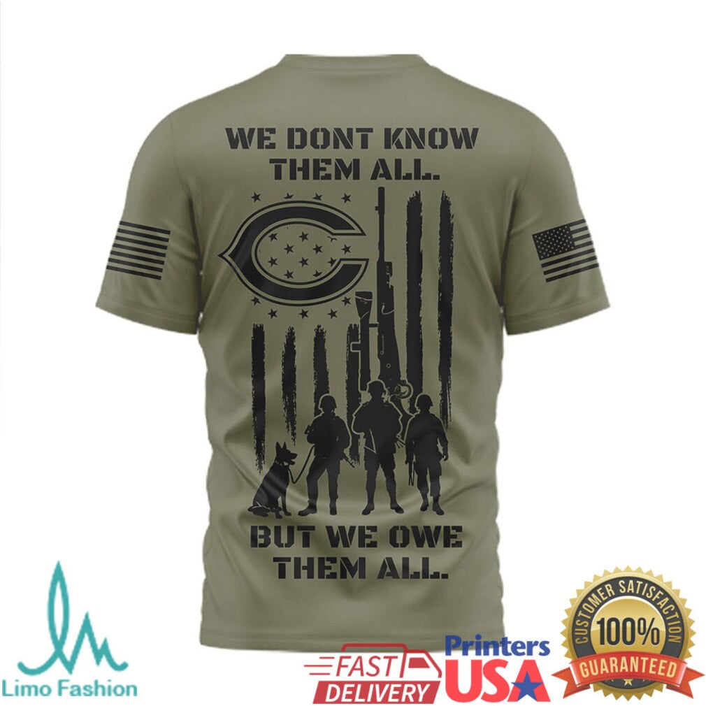 Chicago Bears Military Appreciation T Shirt Remember & Honor Memorial Day Salute to Service T Shirt - Limotees LLC
