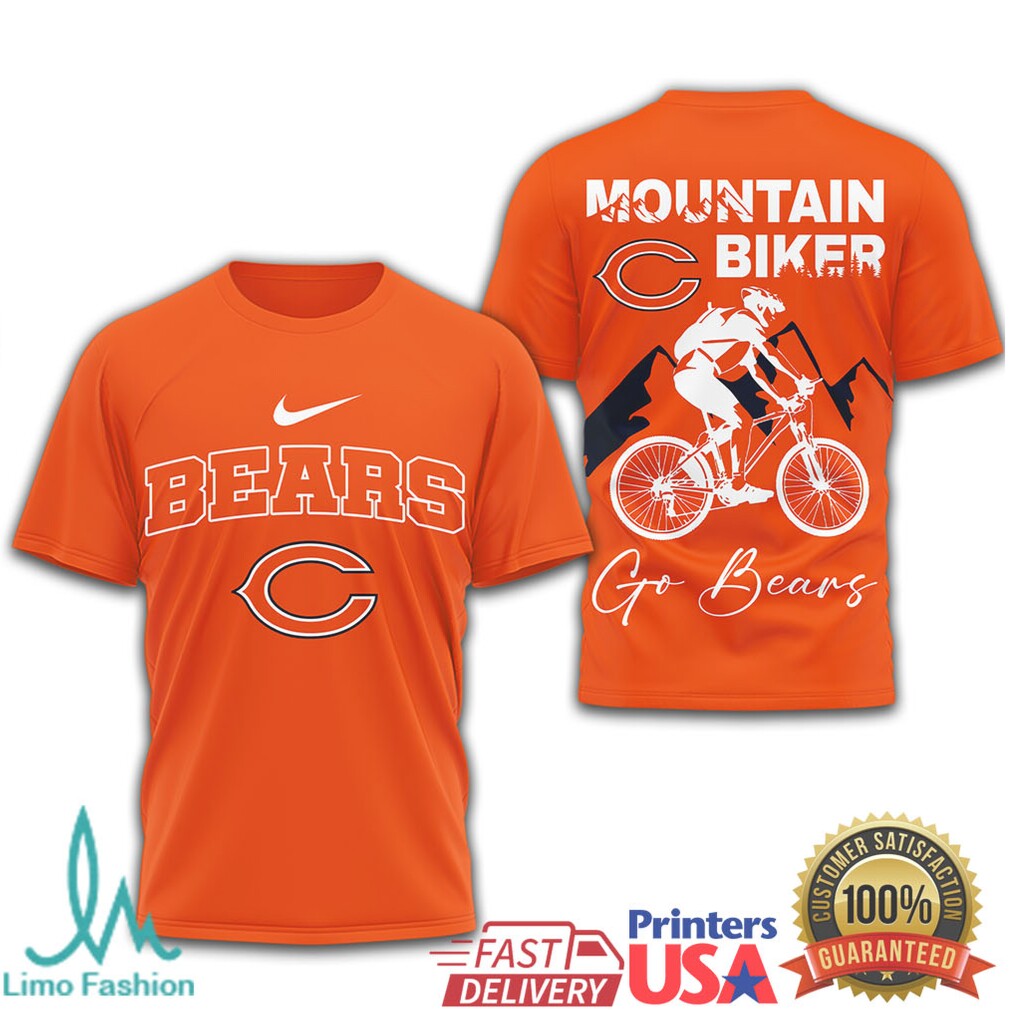 Chicago Bears Mountain Biker Sporty Graphic Tee Go Bears Apparel - Limotees LLC