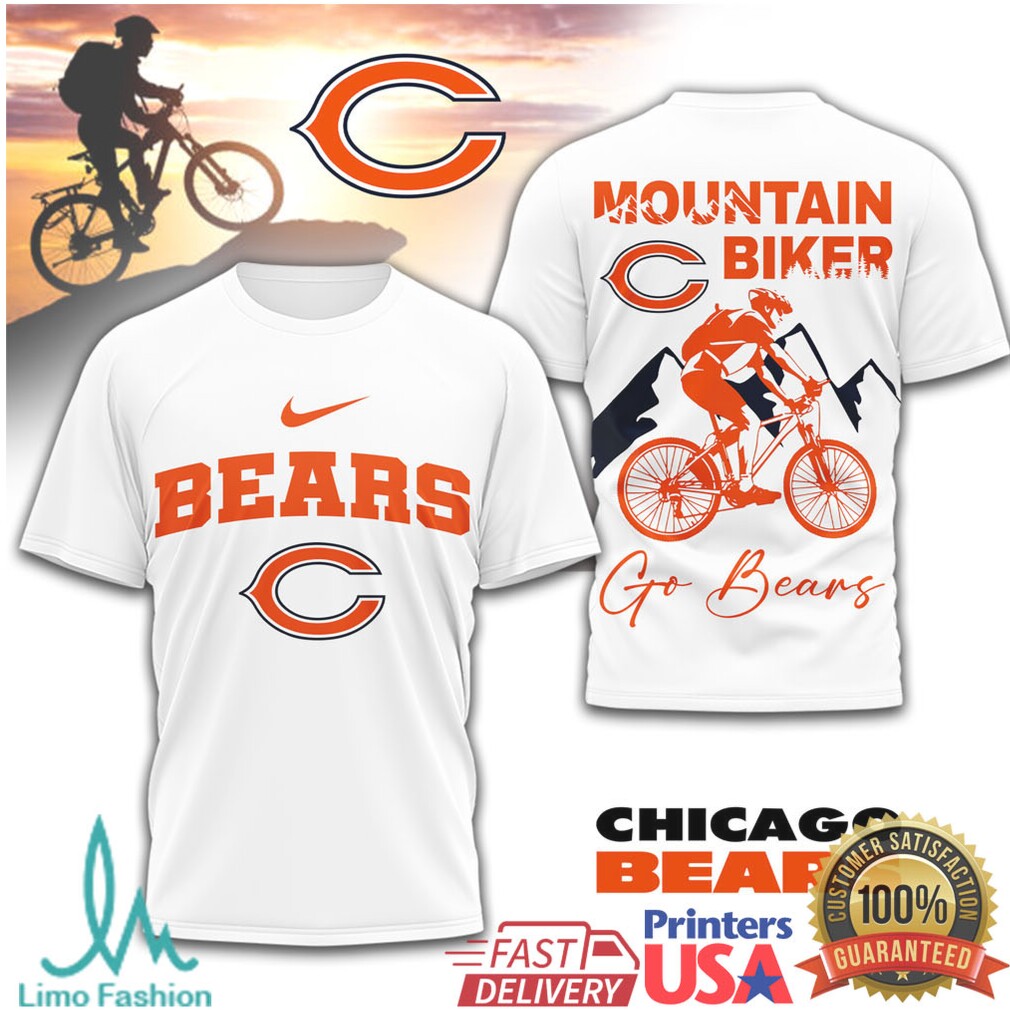 Chicago Bears Mountain Biker Sporty Graphic Tee Go Bears Apparel - Limotees LLC