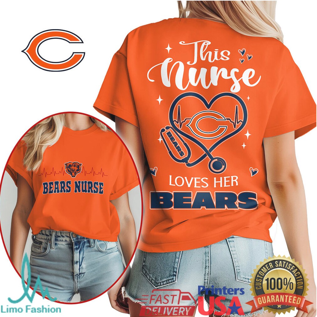 Chicago Bears Nurse Loves Her Bears T Shirt Design - Limotees LLC