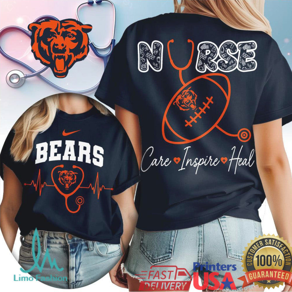 Chicago Bears Nurse T Shirt Football Fan Nurse Life Medical Apparel - Limotees LLC