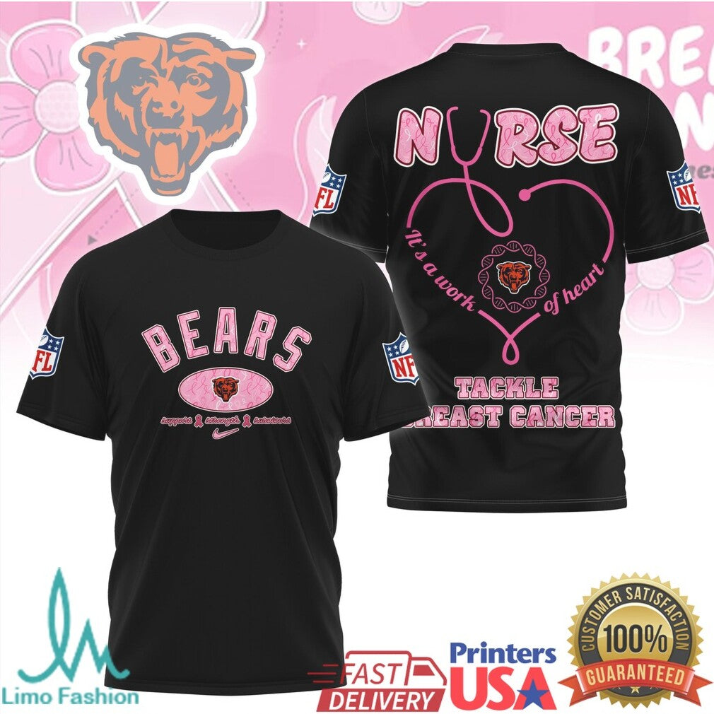 Chicago Bears Nurse Tackle Breast Cancer Awareness T Shirt - Limotees LLC