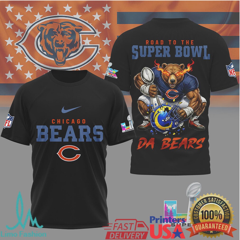 Chicago Bears Official Bad Bunny NFL Road To Super Bowl 3D Shirt - Limotees LLC