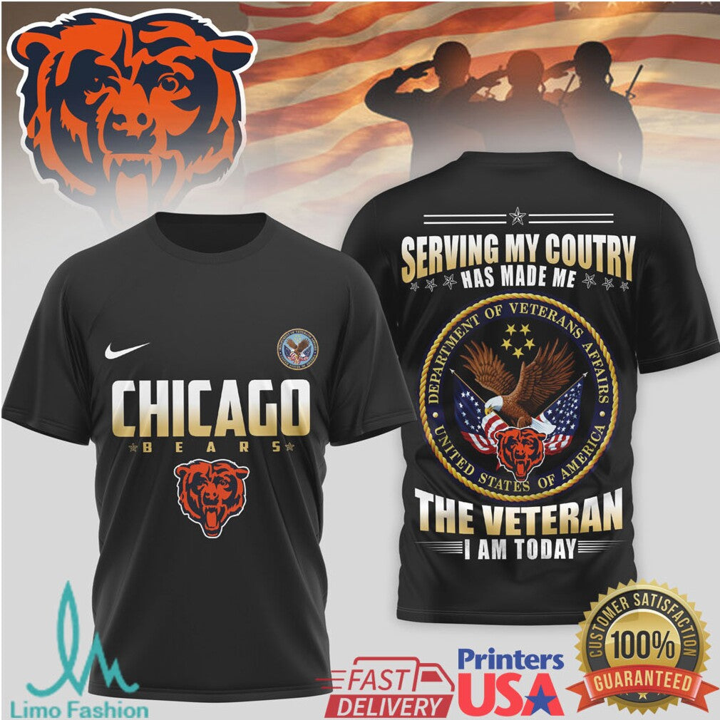 Chicago Bears Official NFL Department Of Veterans Affairs 3D Shirt - Limotees LLC