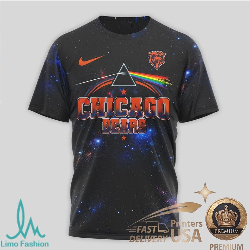 Chicago Bears Pink Floyd Dark Side Of The Moon Band Graphic T Shirt - Limotees LLC