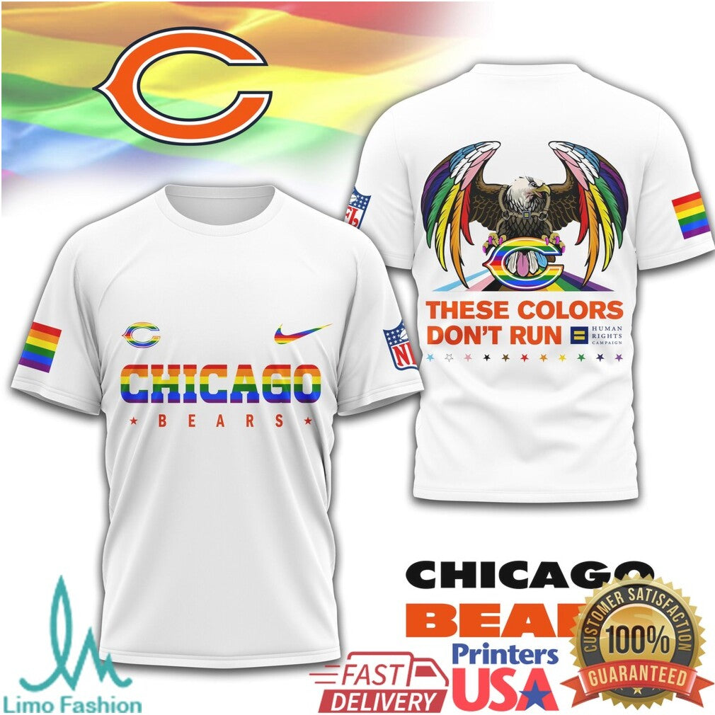 Chicago Bears Pride T Shirt Rainbow C Logo NFL Pride T Shirt - Limotees LLC
