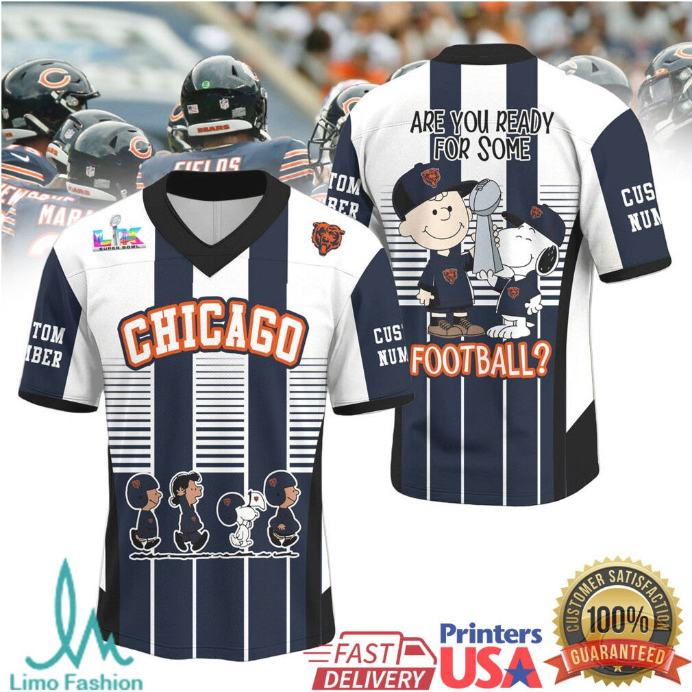 Chicago Bears Snoopy Charlie Brown Nfl Football Jersey Shirt - Limotees LLC
