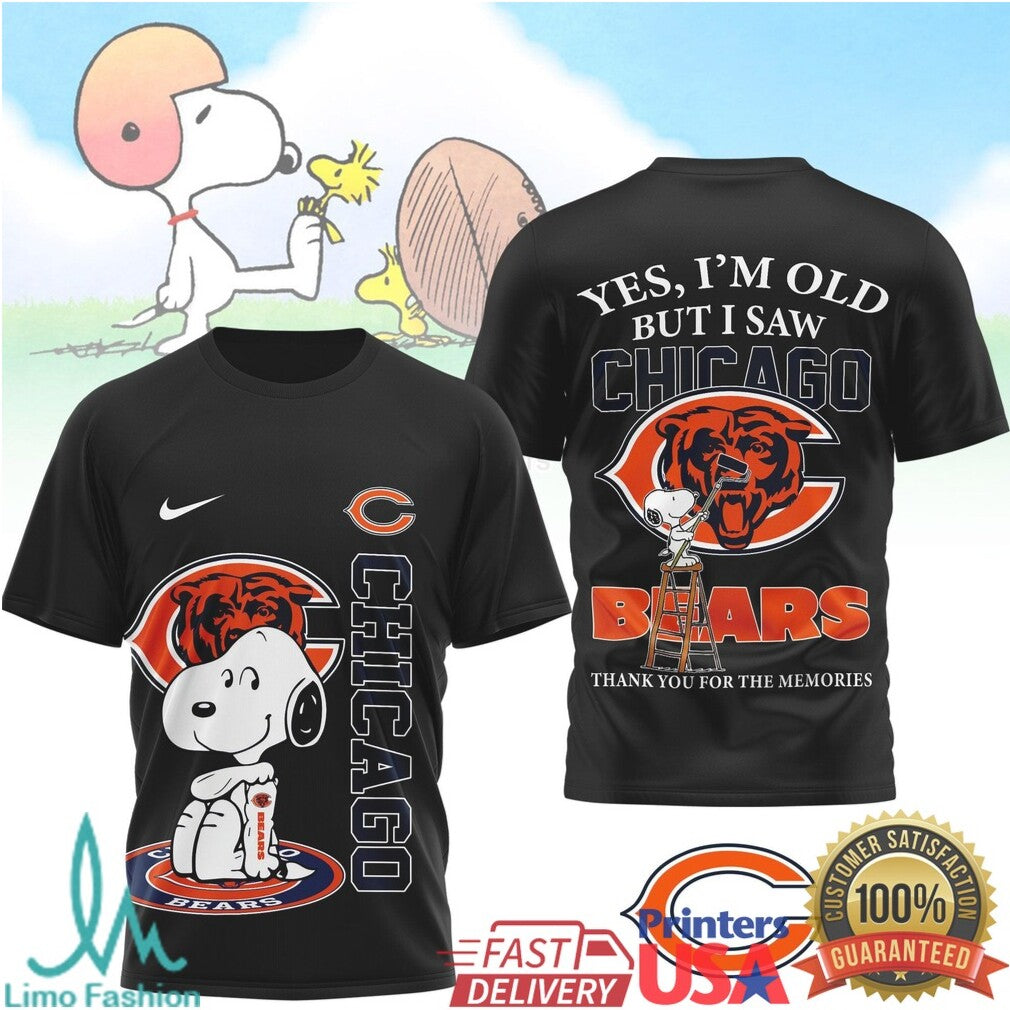 Chicago Bears Snoopy I Saw Chicago Bears Vintage Football Fan T Shirt